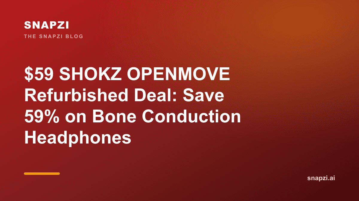 $59 SHOKZ OPENMOVE Refurbished Deal: Save 59% on Bone Conduction Headphones